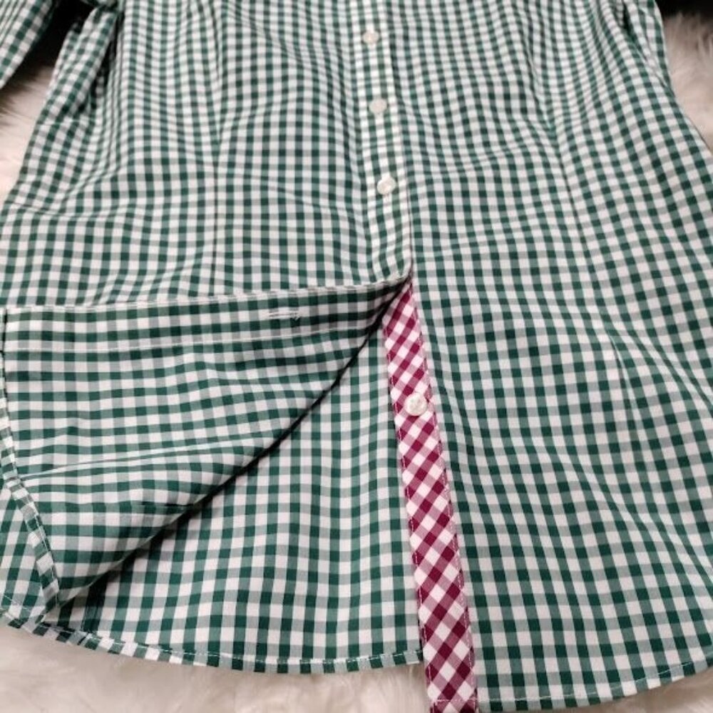 Brooks Brothers 346 Preppy Checkered Button-Down Shirt Boys Green White Size 2 - Picture 4 of 10